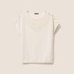 Pull manches courtes ecru femme