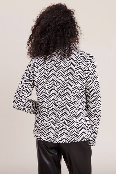Veste cintrée à col châle noir femme