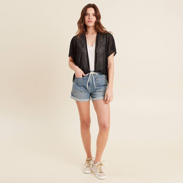 Gilet manches courtes noir femme