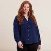 Chemise à manches longues bleu marine femme