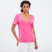 T-shirt manches courtes rose fushia femme