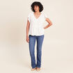 Blouse manches courtes ecru femme