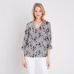Blouse manches 3/4 noir femme