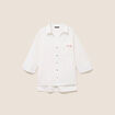Chemise ample en coton manches 3/4 ecru femme