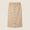 Jupe longue droite en jean denim beige femme