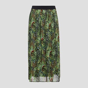 jupe longue droite plissee vert femme Jupe longue droite plissée vert femme