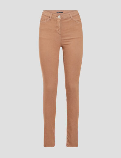 Pantalon léger taille standard long marron femme