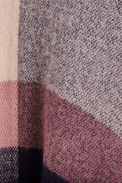 Poncho manches longues violet foncé femme
