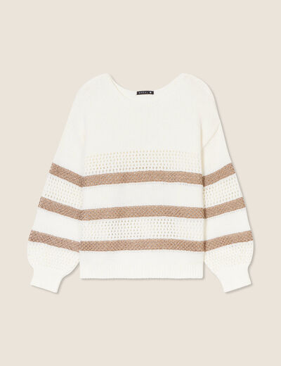 Pull manches longues blanc femme