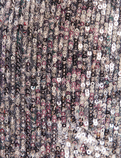 Veste zipp&eacute;e sequins gris argent femme