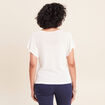 Pull col tunisien manches courtes ecru femme
