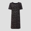 Robe droite manches courtes noir femme