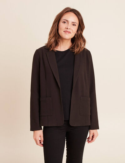 Veste tailleur cintr&eacute;e marron fonc&eacute; femme