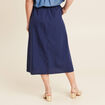 Jupe longue évasée bleu foncé femme