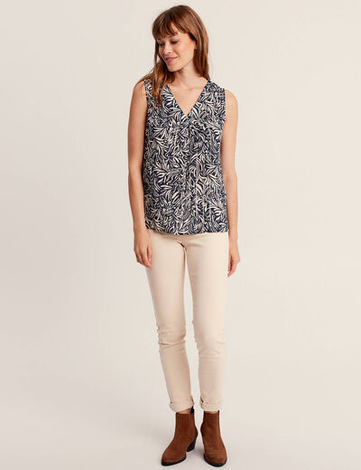 Blouse sans manches bleu femme