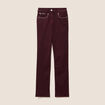 Pantalon droit taille haute bordeaux femme
