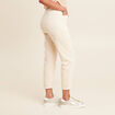 Pantalon coupe droite à coulisse ivoire femme