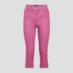 Pantacourt droit taille haute violet femme