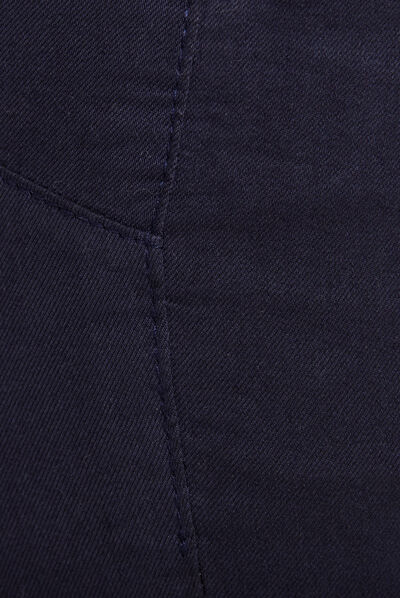Pantalon léger taille haute 7/8ème bleu marine femme