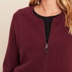 Gilet r&eacute;versible manches longues bordeaux femme