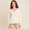 Pull manches longues ecru femme