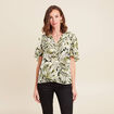 Blouse ample manches courtes fluide vert femme