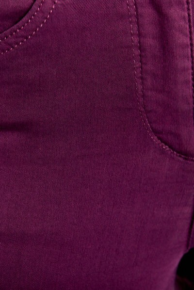 Pantalon léger taille standard 7/8ème violet foncé femme