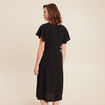 Robe longue droite manches courtes noir femme