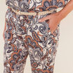 Pantalon coupe chino en lin marron femme