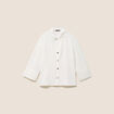 Chemise col chemise manches 3/4 ecru femme