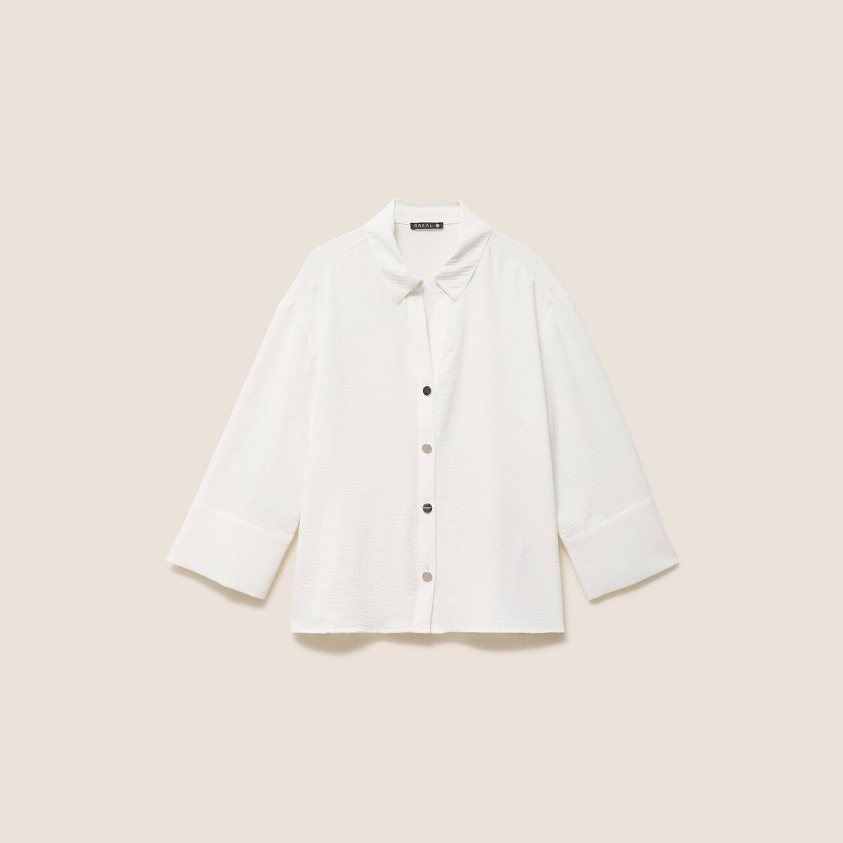 Chemise col chemise manches 3/4 ecru femme