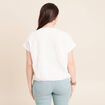 T-shirt col rond manches courtes doubl&eacute;e ecru femme