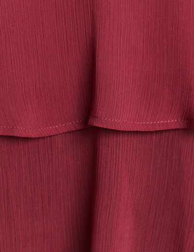 Blouse ample en voile manches longues prune femme