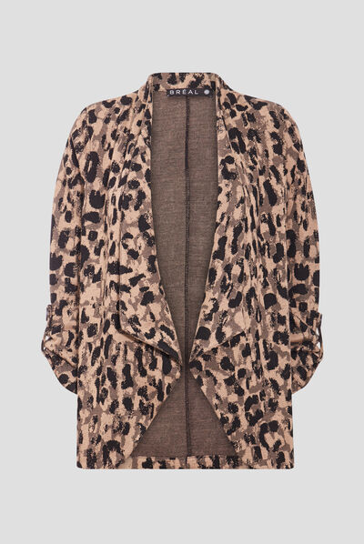 Veste droite avec col cascade noir femme
