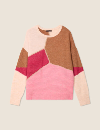 Pull manches longues rose femme