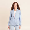 Veste longue cintr&eacute;e en jean doubl&eacute;e denim bleach femme