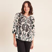 Chemise droite manches 3/4 col rond vert femme