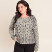 Pull col rond vert femme
