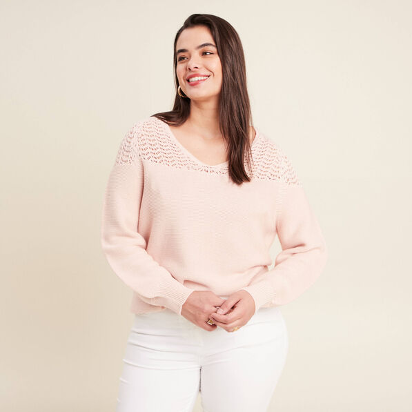 pull confectionne en france vieux rose femme Pull confectionné en France vieux rose femme