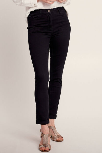 Pantalon ajusté 7/8ème noir femme