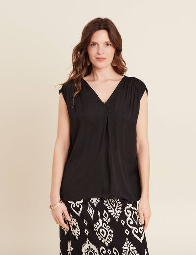 Blouse sans manches noir femme