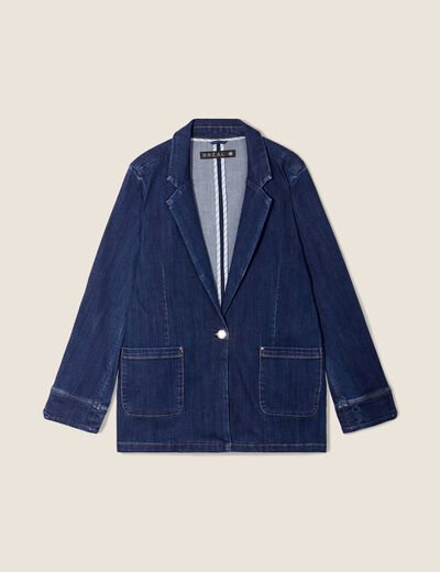 Veste tailleur en jean denim brut femme