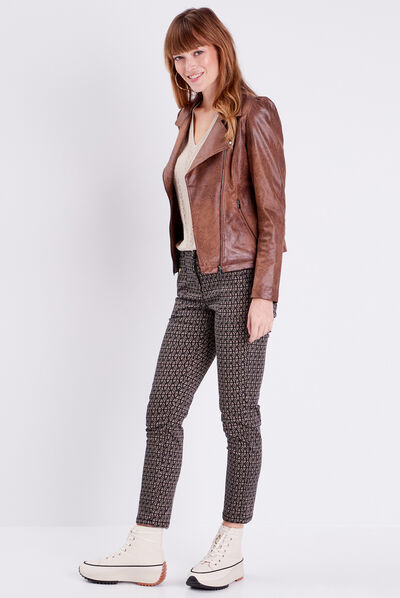 Pantalon ajusté noir femme