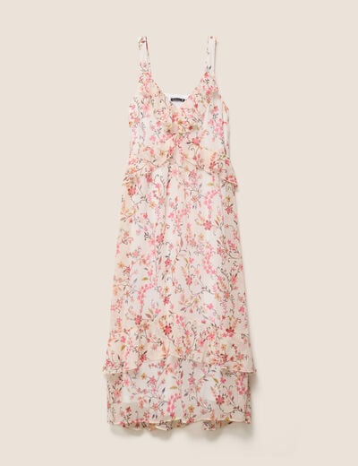 Robe longue &eacute;vas&eacute;e sans manches doubl&eacute;e multicolore femme