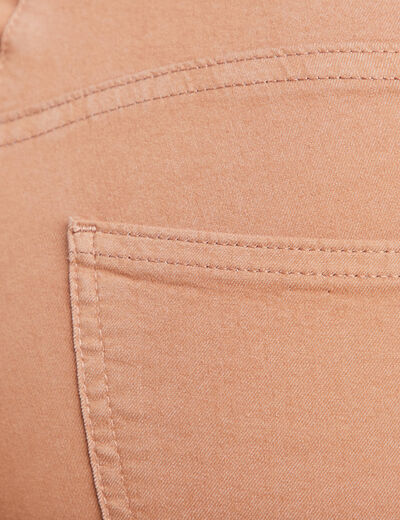 Pantalon léger taille haute long marron femme