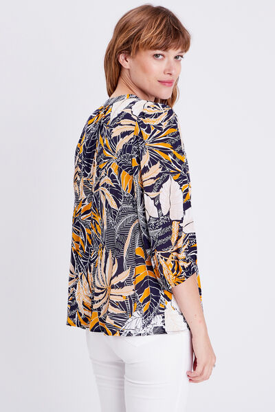 Blouse manches 3/4 blanc femme