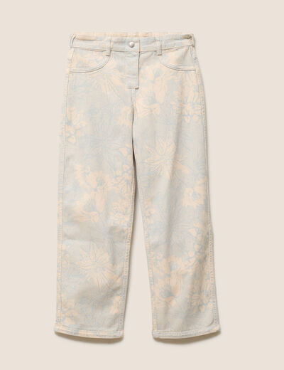 Jean r&eacute;versible droit 7/8&egrave;me beige femme
