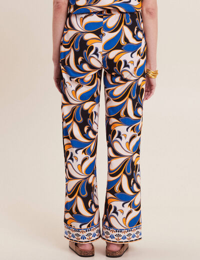 Pantalon large à coulisse bleu femme