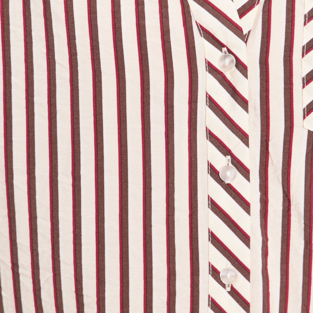 Chemise ample manches 3/4 marron femme