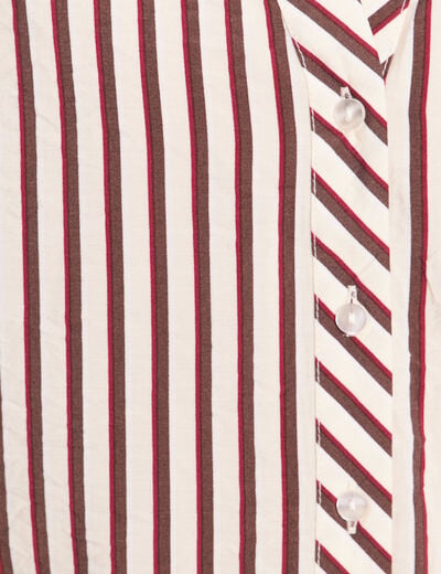 Chemise ample manches 3/4 marron femme